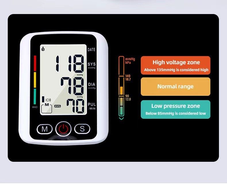 Arm High Blood Pressure Monitor Digital BP Cuff LCD Pulse Meter Voice Machine US