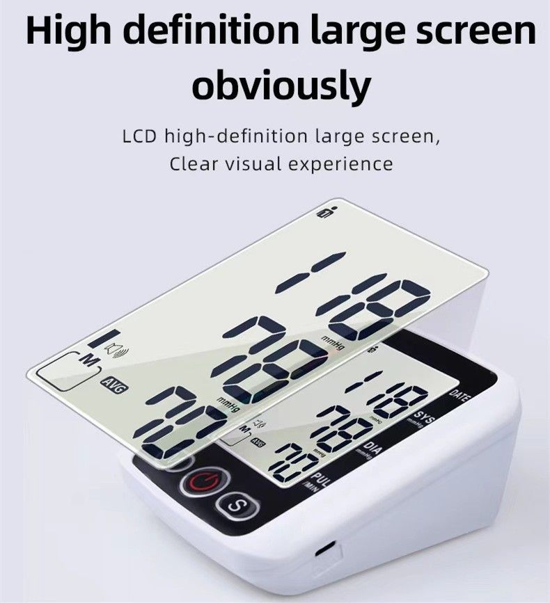 Arm High Blood Pressure Monitor Digital BP Cuff LCD Pulse Meter Voice Machine US